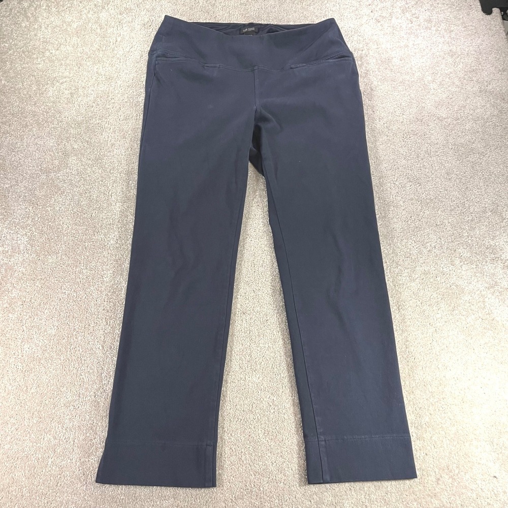 J. Jill Wearever Pants Womens Medium Navy Blue Straight Leg Stretch Pull On